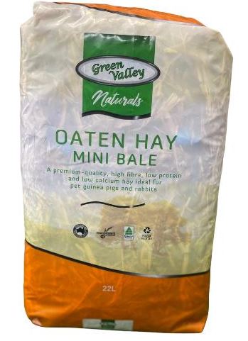 GREEN VALLEY NATURALS OATEN HAY MINI BALE 22L