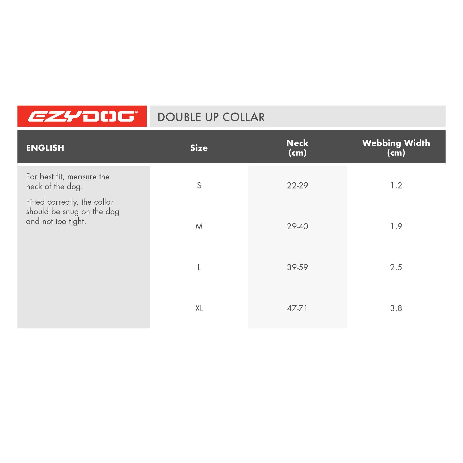 Ezydog  Double Up Collar  Pink [sz:small]