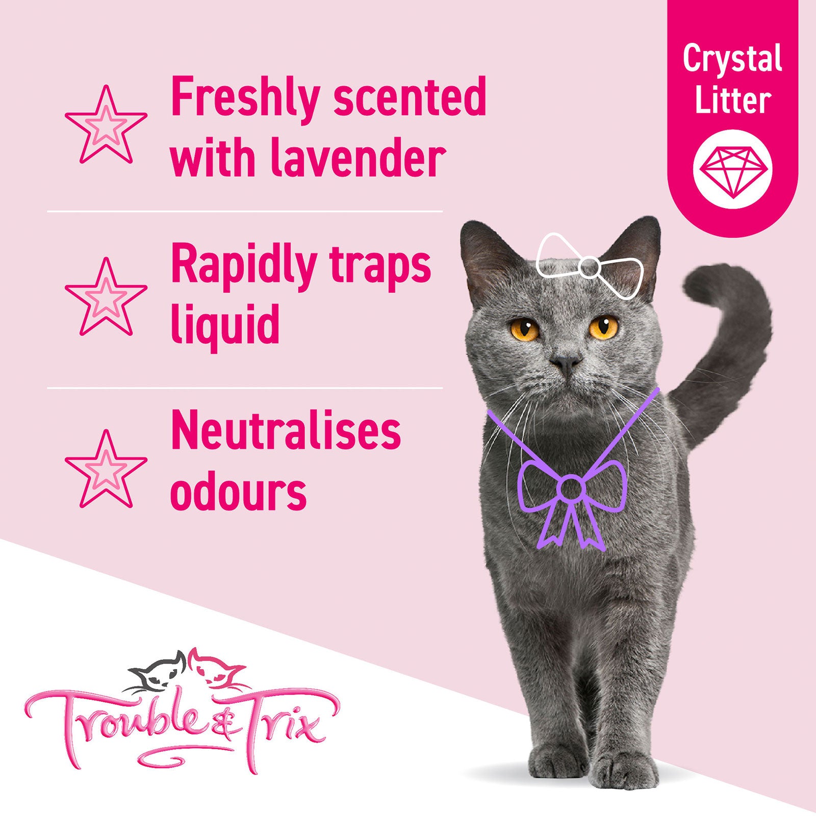 Trouble & Trix Lavender Crystal Litter 15l