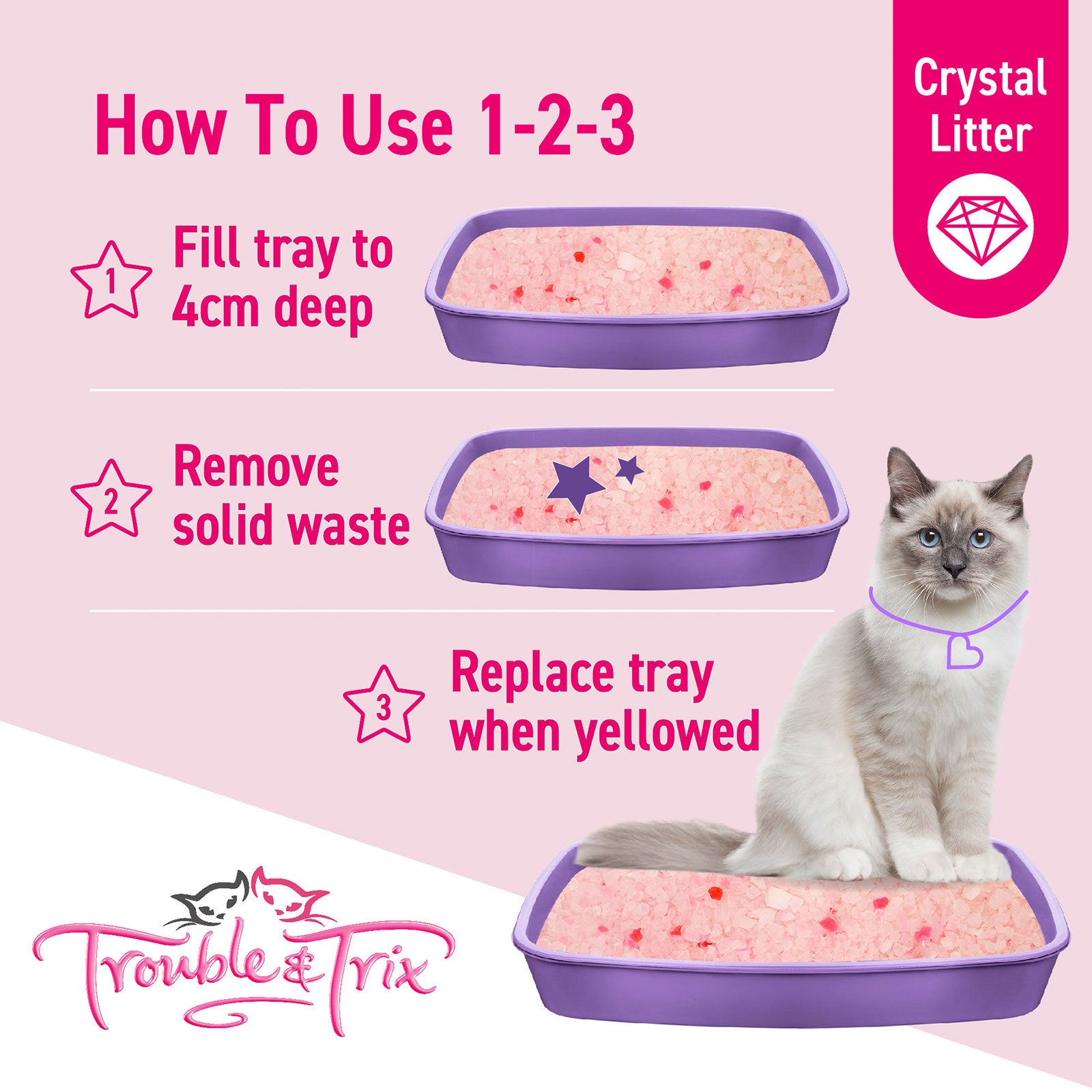 Trouble & Trix Lavender Crystal Litter 15l